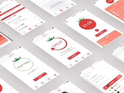 App Design | TOMATASK - Pomodoro & Task Management app application icons pomodoro time management tomato ui ux