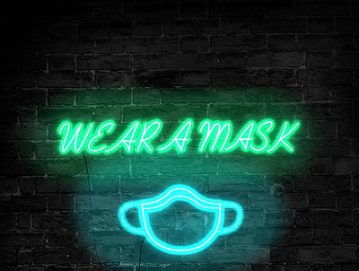 Wear a Mask digital art digital illustration health health care illustration neon sign procreate
