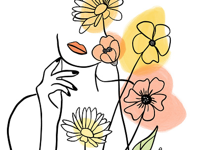 bloom digital art digital illustration flowers graphic art illustration line art procreate