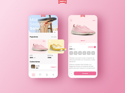 Camper - App store app digital product fashion graphic design mobile shoes store ui design ux design ux ui web