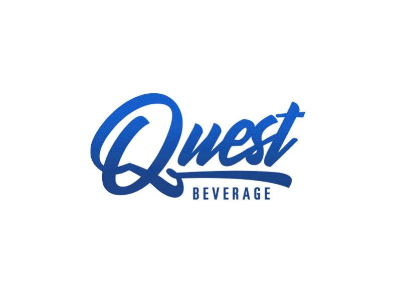 Quest Beverage beverage blue branding drink gradient logo logodesign logos logotype white