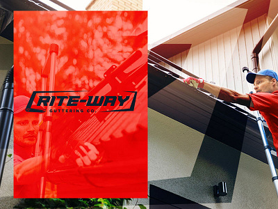 Rite-Way Guttering branding company construction guttering logo