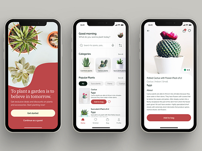 Plants App🪴 2021 trends app app design apple branding design ecommerce icons iphone minimal mobile modern onboarding plants app product design shopping ui user ux web