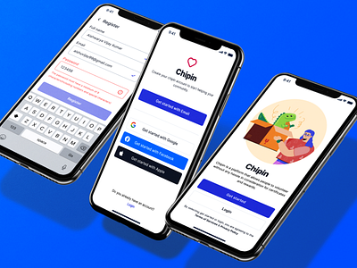 Chipin 💁‍♀️ 3d apple blue branding dailyui email error forms google icon light ui minimal mobile app mobile app design modern password product design uiux user web