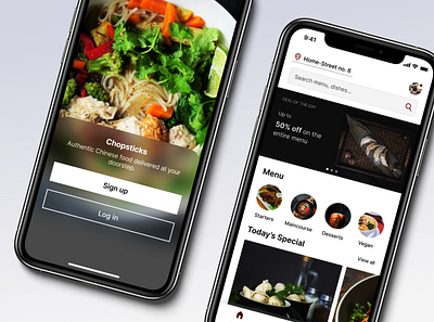 Chopsticks-Food Delivery App🍜 3d app apple branding clean ui delivery design food icon ios login logo menu minimal mobile onboarding product design ui user ux
