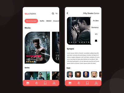 Movie and Series App app design movie movie app series ui uidesign ux