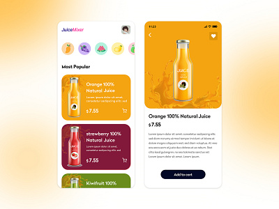 juice app ui
