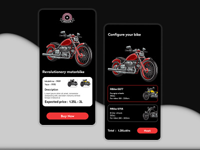 Bikerclub bikeshop app ui