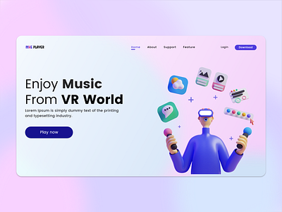 MXE - VR Music player ui design