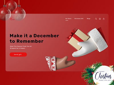 Xmas christmas gift store 3d behance christmas clean ui dailyui dribbble illustration store ui uidesign webdesign