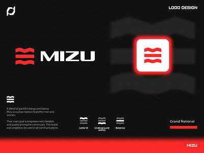 MIZU Logo Concept - Letter M logo (Waves)