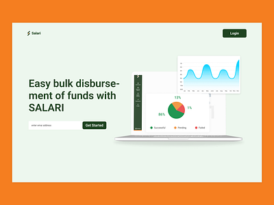 B2B product for bulk disbursement of funds graphic design landing page product design ui