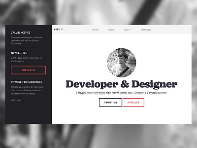Calvin Koepke Redesign design genesis framework portfolio theme web design wordpress