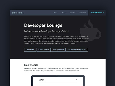 Developer Lounge blog genesis framework theme typography ui ux web design wordpress