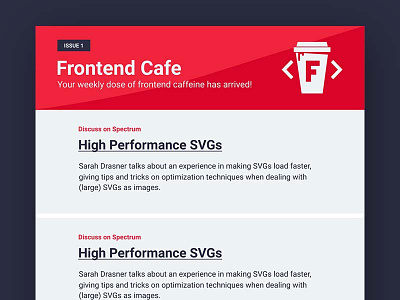 Frontend Cafe - Email Mockup email email design frontend layout typography ui ux