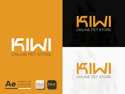 Kiwi Online Pet Store Logo Design ৷ Pet Shop Logo Mark