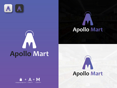 Apollo Mart  Logo Design ৷ Shop Logo Mark