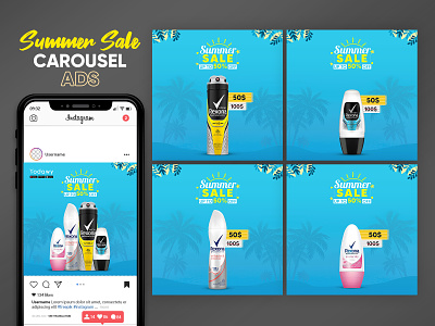 Summer Sale Carousel Facebook Ad Design
