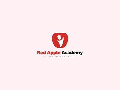 Red Apple Academy Combination Mark Logo | Education Logo academy apple brand brand identity branding coaching center education education website elearning kids language school learning learning platform logo logo design logo maker logo mark modern red school