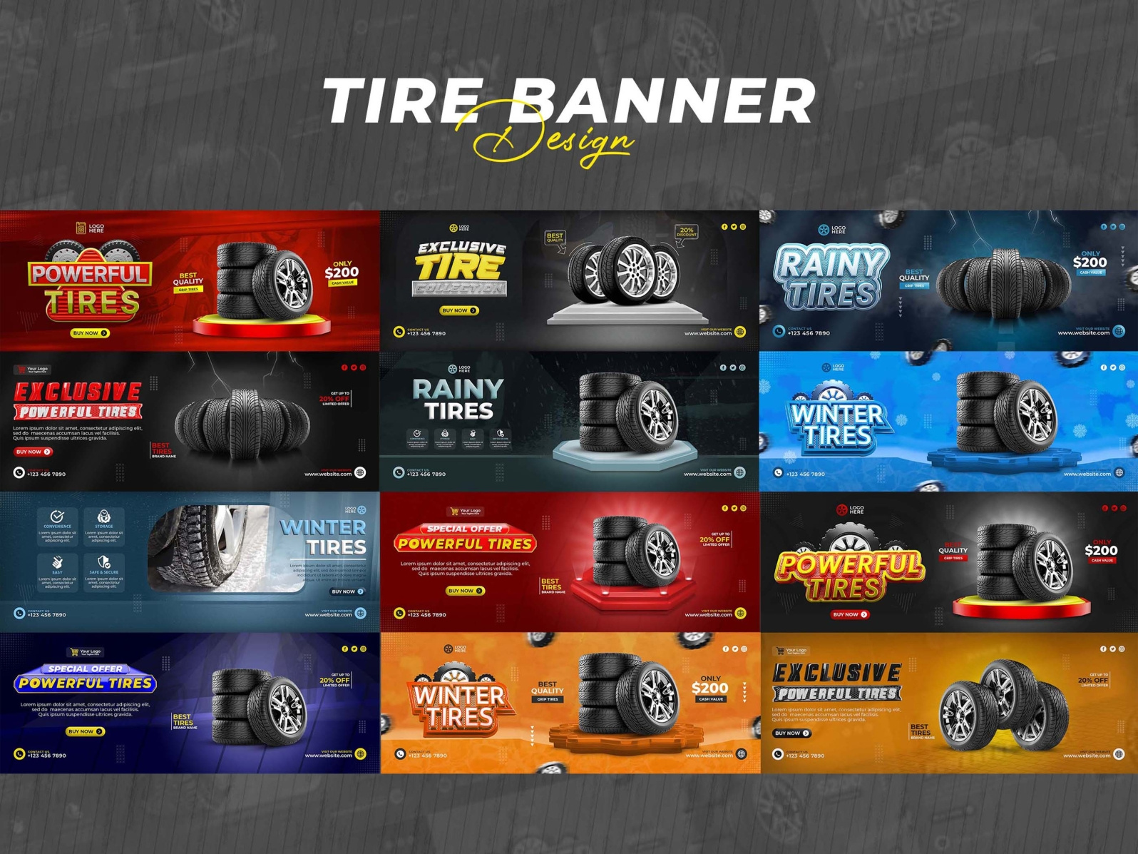 Tire Banner Design by Emamul Hossen on Dribbble
