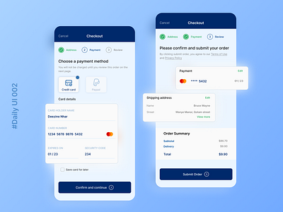 Checkout Process design #dailyUI 002