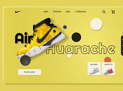 Air Huarache Page Design adobexd art branding design graphic design illustration logo ui ux vector web website