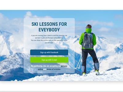Sign Up Page - Ski School dailyui design ui ux