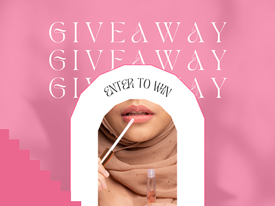 Pink Modern Beauty Giveaway Facebook Post, Instagram post. banner ads banner design instagram post poster design social media design
