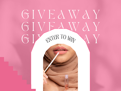 Pink Modern Beauty Giveaway Facebook Post, Instagram post.