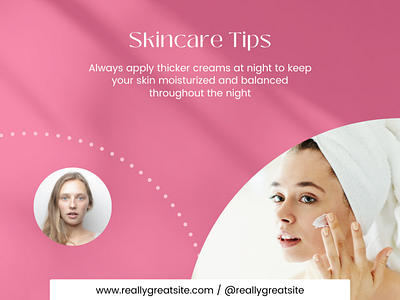 Pink Modern Beauty Skincare Tips Facebook Post Instagram. banner branding design facebook graphic design illustration illustrator instagram logo post poster social media ui ux vector