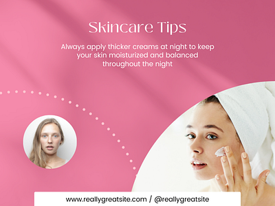 Pink Modern Beauty Skincare Tips Facebook Post Instagram.