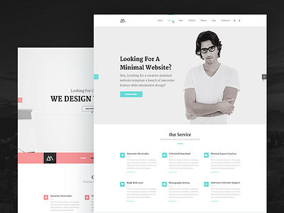 Minimal | One Page Web Template blue creative flat green light gray minimal minimalistic mockups one page parallax portfolio