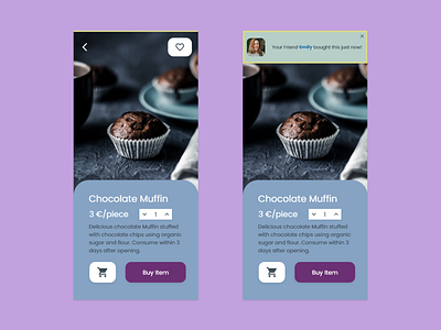 Social Proof App/ Adobe Creative Challenge app cake chocolate uiux