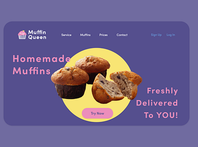 daily UI landing page - muffin delivery service branding dailyui ecommerce landingpage minimal muffin ui