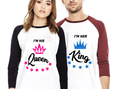 King Queen Couple T-Shirt Design t shirt design