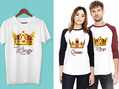 King Queen Couple T-Shirt Design