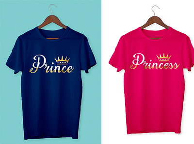 Prince Princess Couple T-Shirt Design t shirt design