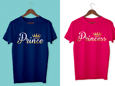 Prince Princess Couple T-Shirt Design