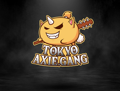 Tokyo Axie Gang Logo axie axie inifinity branding design game icon illustration logo logo design logo designer logotype nft game vector