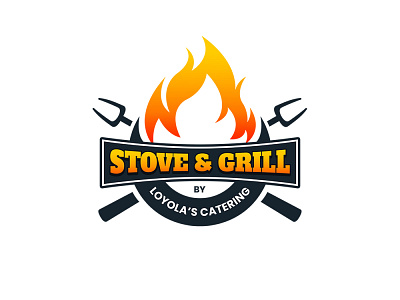 Stove & Grill by Loyola's Catering Logo branding design icon illustration logo logo design logo designer vector