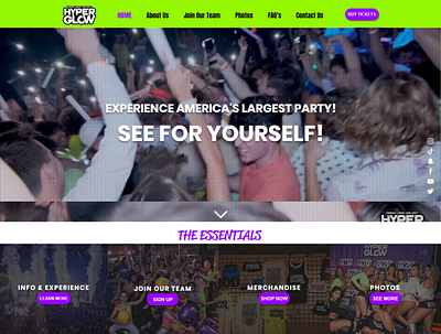 Hyper Glow- Dj Party Website design design developer web designer web developer website website builder website design wix wordpress design