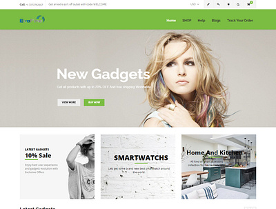 EvoFine- Gadget Shop design developer web designer web developer website website builder website design wordpress wordpress design