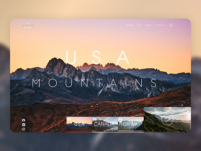 Mountains Travel Agency Homepage 🏔 agency app branding company creative design desktop idea inspiration logo mobile studio ui user experience user interface ux web website work