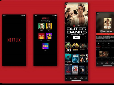 Design of Netflix app ui