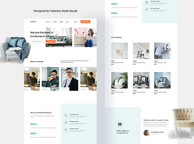 Furniture company web landing page design design ui web