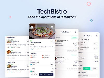 TechBistro Mobile App bistro design food menu mobile app order pizza restaurant tech ui ux