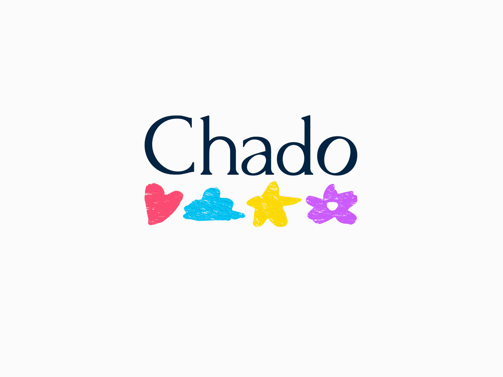 Chado - logo concept for kids' products online store adobe photoshop after effects animation branding characters cloud design flower graphic design heart illustration kids logo logotype motion graphics star tender