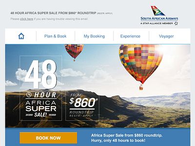 48 Hour Africa Super Sale Email airline css email html