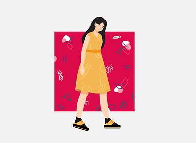 Casual Girls 5 branding character design flat flower girls illustration illustrator