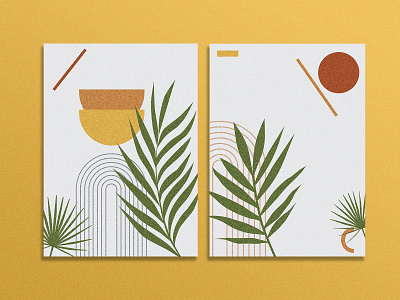 Boho Postcard 3 boho card design illustration illustrator plant postcard yellow
